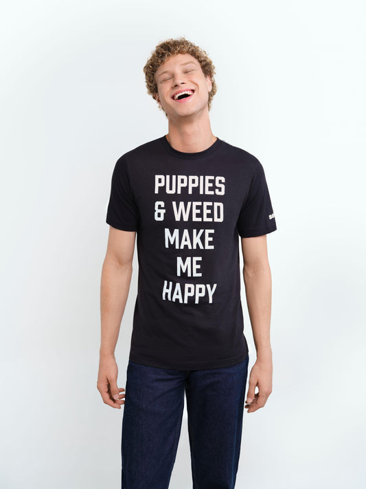 Puppies And Weed T-Shirt by Higher Stitch